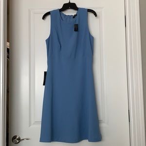 The limited knee length sky blue dress